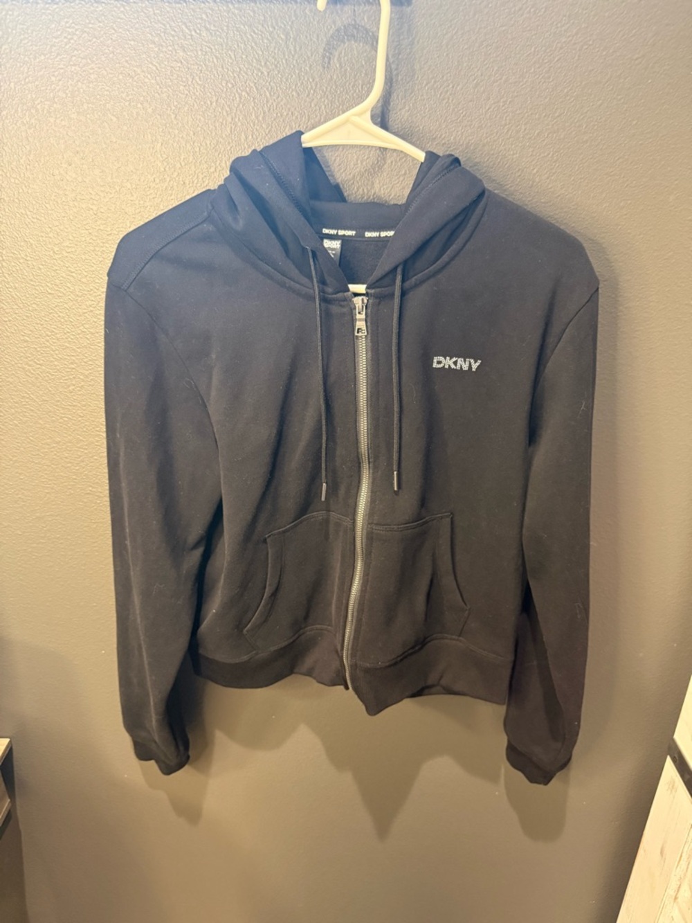 DKNY Sport Black Hoodie Zip Jacket